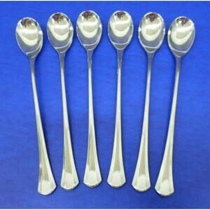 6 - International IMI11 Glossy Stainless KOREA Flatware 7 5/8" ICED TEA SPOONS